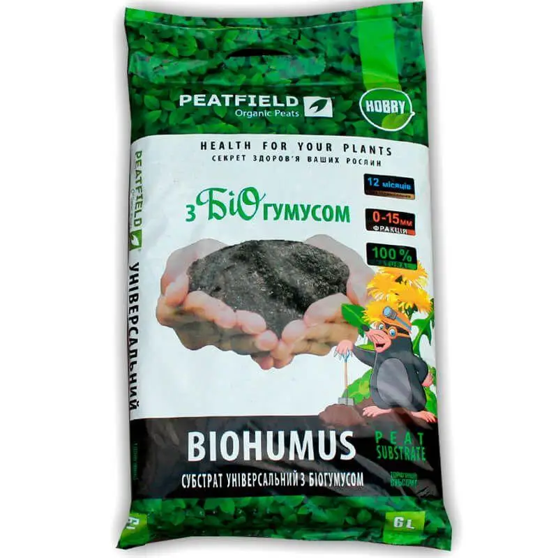 Торф універсальний  PeatField з біогумусом 6 л